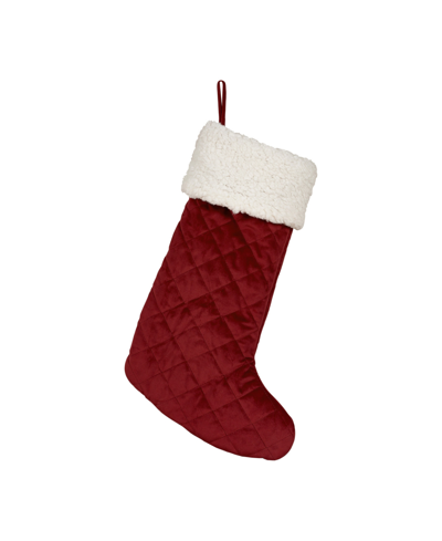 J Queen New York Casey Sherpa Quilted Christmas Stocking In Crimson