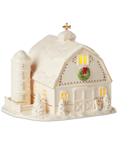Lenox Mistletoe Park Light-up Barn In Multi And Ivory