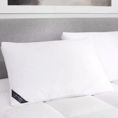 J Queen New York Regency Down Alternative Allergen Barrier Firm Density 300 Thread Count Cotton Sateen Pillows In White