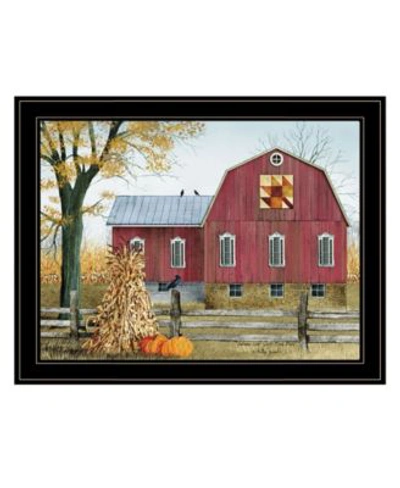Trendy Decor 4u Autumn Leaf Quilt Block Barn By Billy Jacobs Ready To Hang Framed Print Collection In Multi