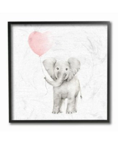 Stupell Industries Baby Elephant Heart Balloon Linen Look Wall Art Collection In Multi