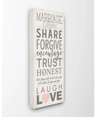 Stupell Industries Marriage Rules Laugh Love Art Collection In Multi