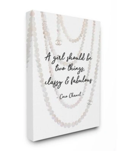 Stupell Industries Classy Fabulous Fashion Quote With Pearls Canvas Wall Art Collection In Multi