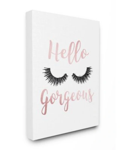 Stupell Industries Hello Gorgeous Black Eyelashes Typography Canvas Wall Art Collection In Multi