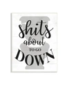 Stupell Industries About To Go Down Funny Bathroom Family Home Word Design Wall Plaque Art Collection By Daphne Polsell In Multi-color