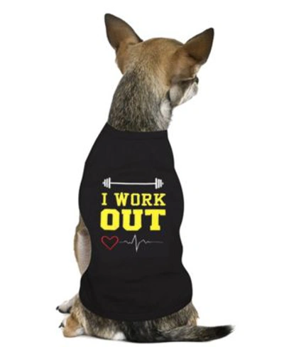 Parisian Pet I Work Out Dog T Shirt In Black