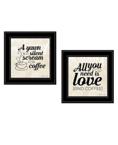 Trendy Decor 4u All You Need Is Coffee 2 Piece Vignette By Susan Boyer Frame Collection In Multi