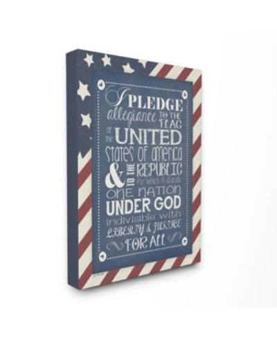Stupell Industries Home Decor Pledge Of Allegiance With American Flag Background Art Collection In Multi