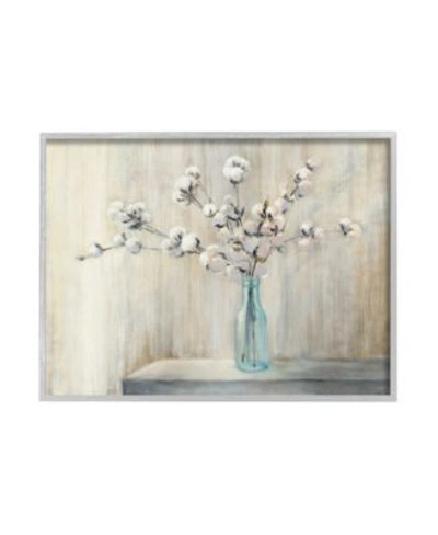 Stupell Industries Beautiful Cotton Flower Gray Brown Painting Gray Farmhouse Rustic Framed Giclee Texturized Art Colle In Multi-color