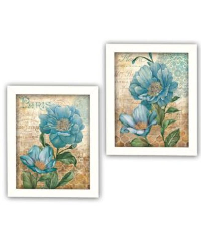 Trendy Decor 4u Paris Blue Collection By Ed Wargo Printed Wall Art Ready To Hang Collection In Multi