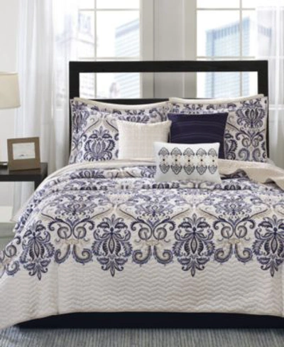 Madison Park Cali Quilted Coverlet Sets In Blue