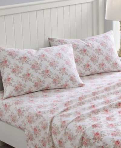 Laura Ashley Lisalee Cotton Flannel Sheet Set Bedding In Blush