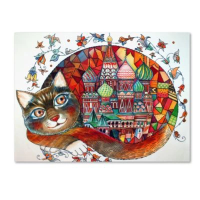 Trademark Global Oxana Ziaka Red Cat 3 Canvas Art Collection In Multi
