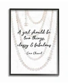 STUPELL INDUSTRIES CLASSY FABULOUS FASHION QUOTE WITH PEARLS FRAMED TEXTURIZED ART COLLECTION