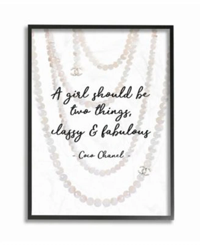 Stupell Industries Classy Fabulous Fashion Quote With Pearls Framed Texturized Art Collection In Multi