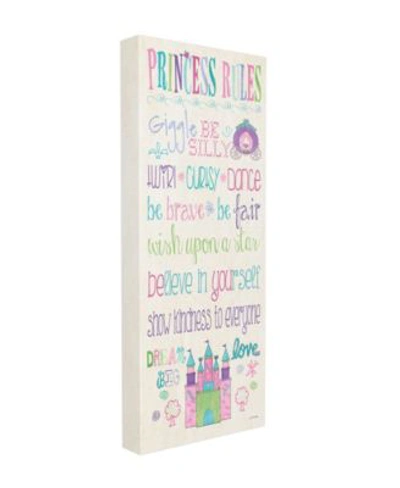 Stupell Industries Princess Rules Castle Typography Stretched Canvas Wall Art Collection By Jo Moulton In Multi-color