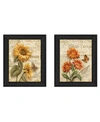 TRENDY DECOR 4U FLOWERS COLLECTION BY ED WARGO PRINTED WALL ART READY TO HANG BLACK FRAME COLLECTION