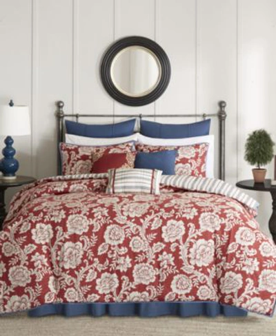 Madison Park Lucy Reversible Cotton Twill Coverlet Sets In Red