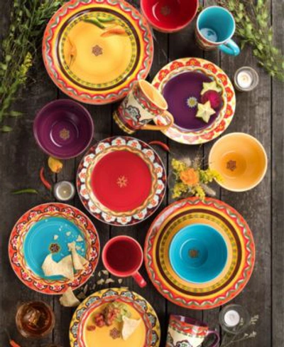 Euro Ceramica Galicia Dinnerware Collection In Multicolor