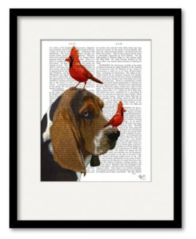 Courtside Market Basset Hound Birds Framed Matted Art Collection In Multi