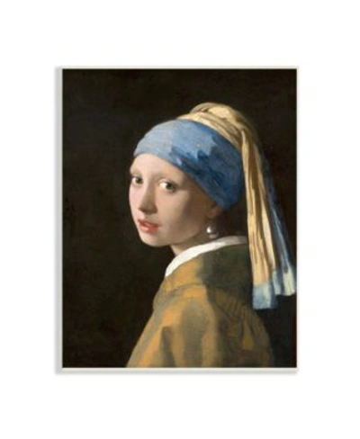 Stupell Industries Vermeer Girl With A Pearl Earring Classical Portrait Painting Wall Plaque Art Collection By Johannes In Multi-color