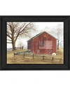 TRENDY DECOR 4U FLAG BARN BY BILLY JACOBS PRINTED WALL ART READY TO HANG BLACK FRAME COLLECTION