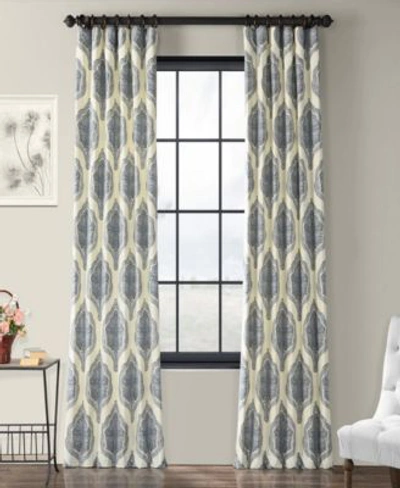 Exclusive Fabrics & Furnishings Exclusive Fabrics Furnishings Arabesque Cotton Twill Panels In Medium Blu