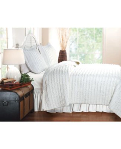 Greenland Home Fashions Ruffled Quilt Set 3 Piece In White