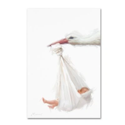 Trademark Global The Macneil Studio Stork Baby Canvas Art Collection In Multi