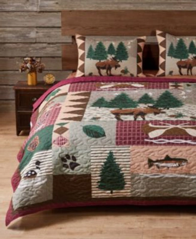 Greenland Home Fashions Moose Lodge Quilt Set 3 Piece In Multi