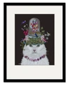 COURTSIDE MARKET CAT BUTTERFLY BELL JAR FRAMED MATTED ART COLLECTION