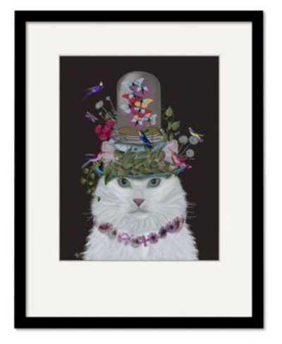 Courtside Market Cat Butterfly Bell Jar Framed Matted Art Collection In Multi