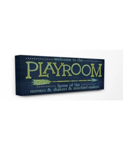 Stupell Industries Playroom Home Of Mischief Makers Blue Wall Art Collection In Multi