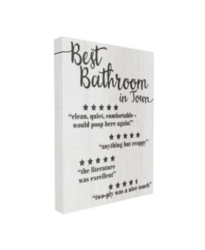 Stupell Industries Five Star Bathroom Funny Word Textu Design Stretched Canvas Wall Art Collection By Daphne Polselli In Multi-color