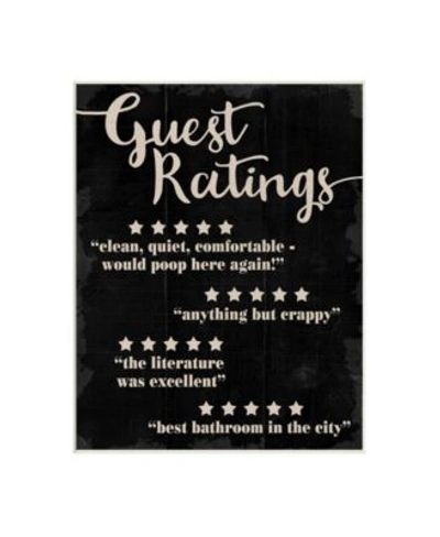 Stupell Industries Guest Rating Five Star Bathroom Black Funny Word Design Wall Plaque Art Collection By Daphne Polsell In Multi-color