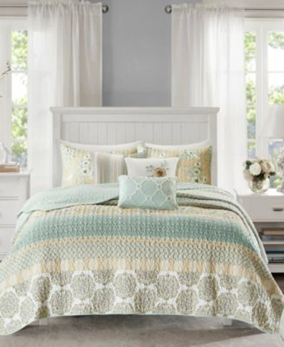 Madison Park Willa Cotton Sateen Coverlet Sets In Green