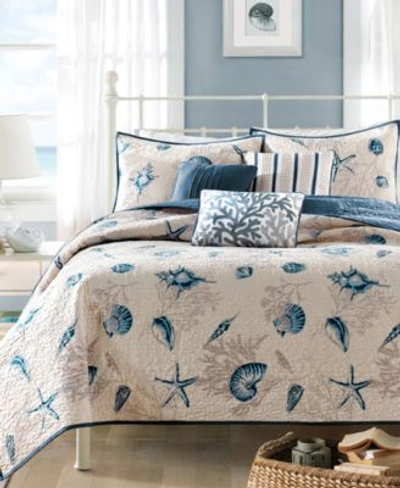 Madison Park Bayside Quilted Coverlet Sets Bedding In Blue