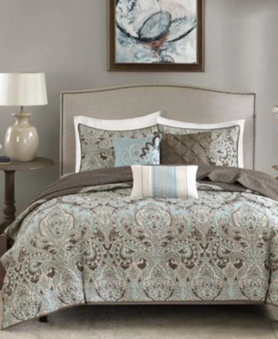 Madison Park Geneva Quilted Coverlet Sets In Brown