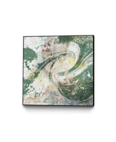 Giant Art Emerald Aerial Art Block Framed Canvas In Green