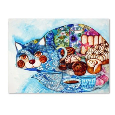 Trademark Global Oxana Ziaka Lunch Cat Canvas Art Print Collection In Multi