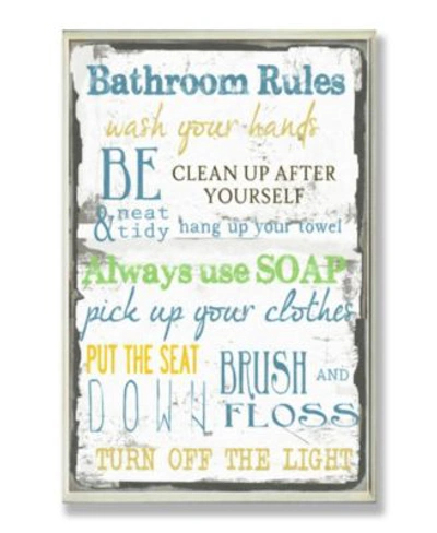 Stupell Industries Home Decor Bathroom Rules Typography Bathroom Art Collection In Multi