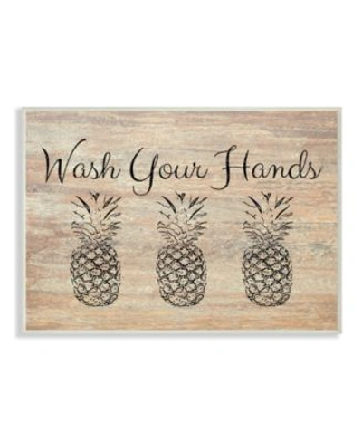 Stupell Industries Wash Your Hands Pineapple Art Collection In Multi