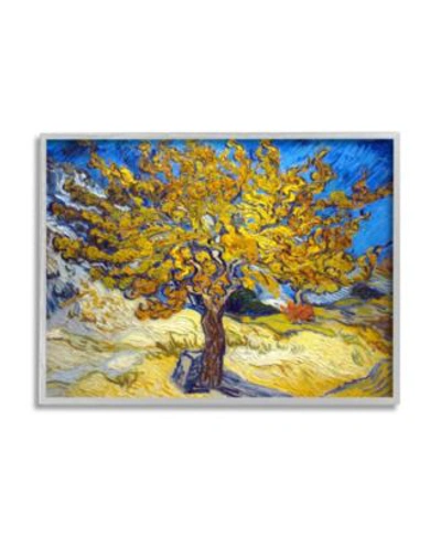 Stupell Industries Tree Gold Tone Tree Blue Yellow Van Gogh Classical Painting Framed Giclee Texturized Art Collection In Multi-color