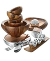 Nambe Wood Metal Serveware Collection In Brown