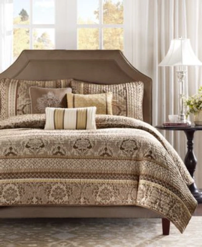 Madison Park Ophelia Quilted Coverlet Sets Bedding In Brown