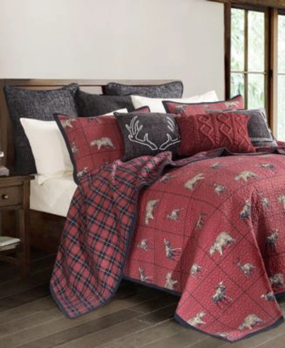 Hiend Accents Woodland Plaid 3 Pc. Quilt Sets In Red