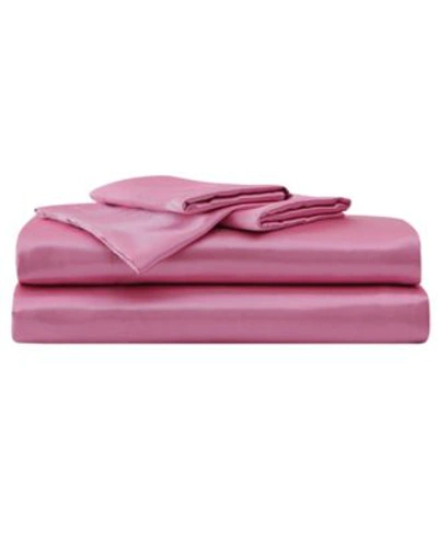 Betsey Johnson Satin Sheet Sets Bedding In Chateau Rose