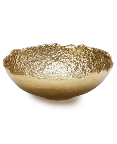Classic Touch Bark Raw Edged Bowl In Gold-tone