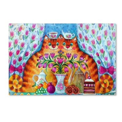Trademark Global Oxana Ziaka Tea Cats Canvas Art Collection In Multi