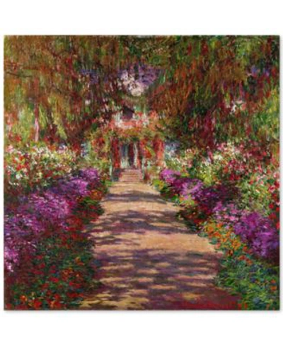 Trademark Global A Pathway In Monets Garden By Claude Monet Canvas Print
